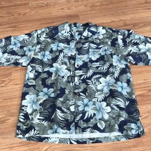Tommy Bahama shirt button down 100% silk M Medium